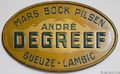 André De Greef enamel sign.