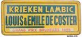 De Coster enamel sign, 1940's.