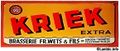 Wets Kriek Extra paper sign.