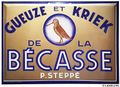 Gueuze & Kriek Bécasse enamel sign, 1949. Photo: Matthias Minjauw