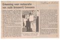2002 news article about Frans Appelmans and Yvette Mary restoring the Goossens brewery. (Dutch) Source: Thierry Van Linthoudt