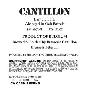 Lambic d'Haute Densité, rear label, U.S. Import