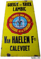 Gueuze and Kriek Lambic enamel sign, 1st variation.