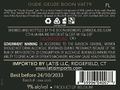 U.S. label, rear. Bottling date incorrect, should read 10/24/2014