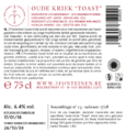 Oude Kriek Toast label