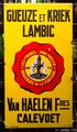 Gueuze and Kriek Lambic enamel sign, 2nd variation. Photo: Bill