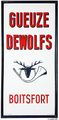 Gueuze Dewolfs porcelain enamel sign, dated 1957. Photo: Matthias Minjauw