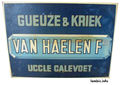 Enamel sign.