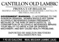 "Old Lambic" keg label, approved April 29, 2006.[1]
