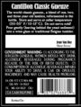 Rear label, U.S. Version